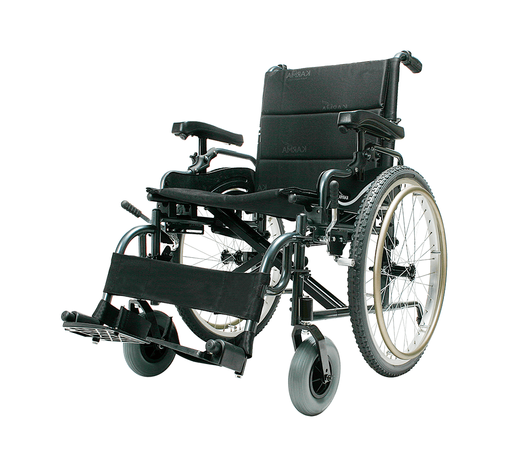 KM-8020X Durable aluminum Wheelchair with Extra Wide Seat | KARMA