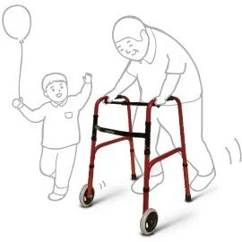 elderly animation using wheeled walker